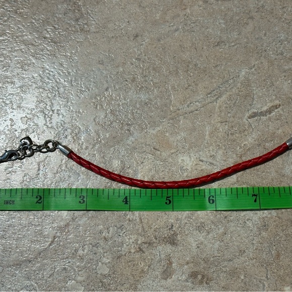 Brighton Red Braided Leather Bracelet with Extender 8 1/2 Inches - Picture 2 of 3